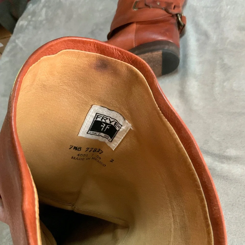 Frye Shirley Over The Knee Cognac Leather Riding Boots 77827 Womens 7.5B